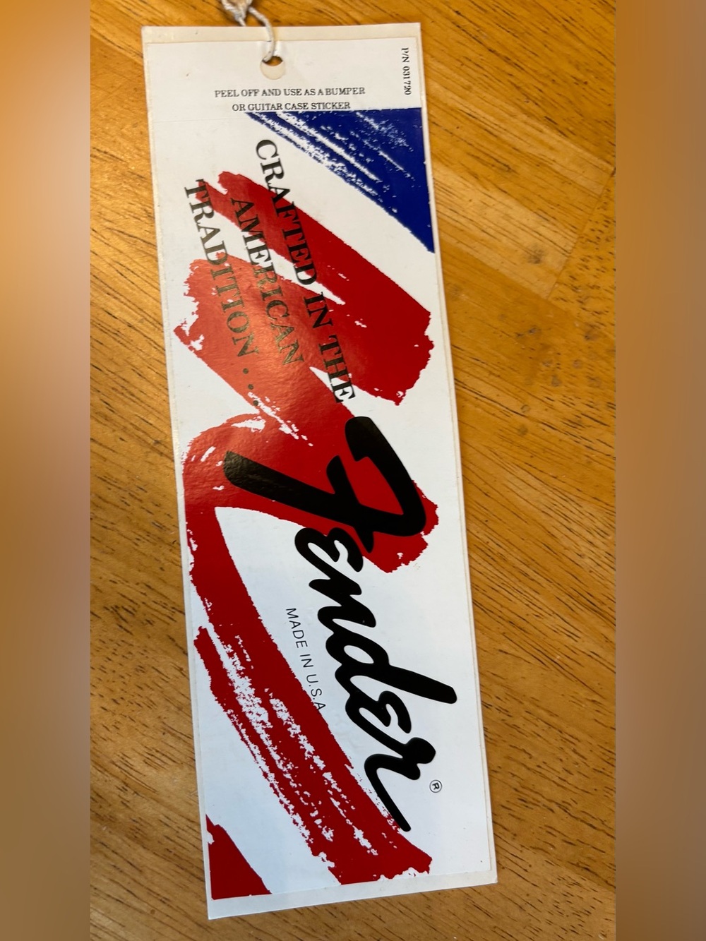 Vintage Fender Black Script Logo Sticker with Red Brush Strokes 8”
